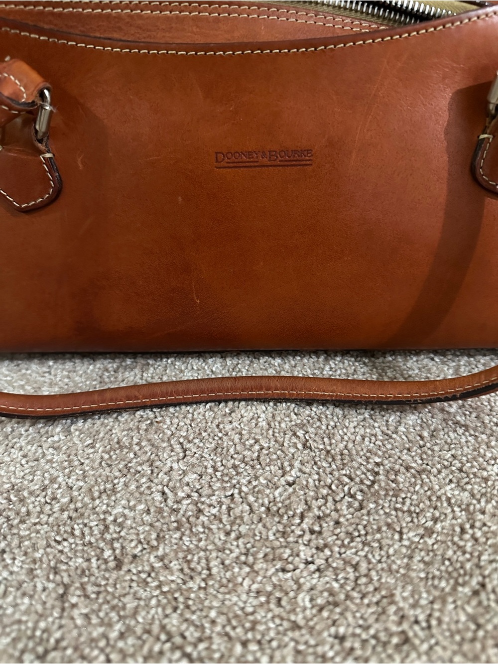 Dooney and Bourke Leather Top-Handle Satchel in Brown vintage w/leather wallet - Picture 3 of 8